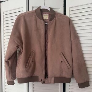 Pink Suede bomber jacket - size S